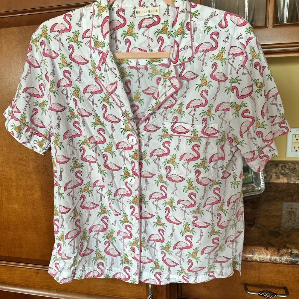 Roller Rabbit Flamingo Print Pajamas